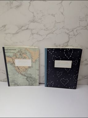Map & Constellation Heart Notebook 2 Pcs